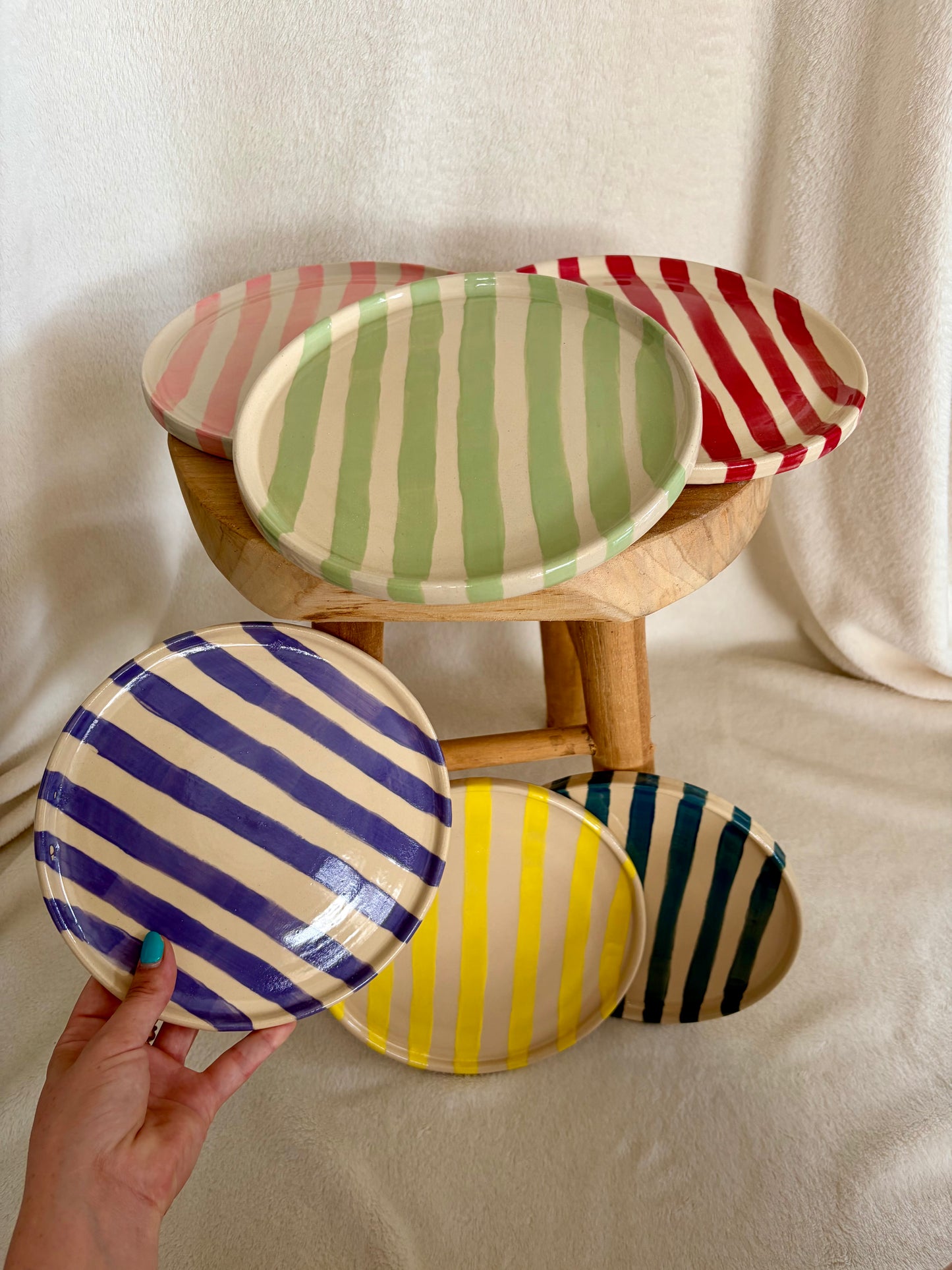 Assiettes lignes - lot de 6
