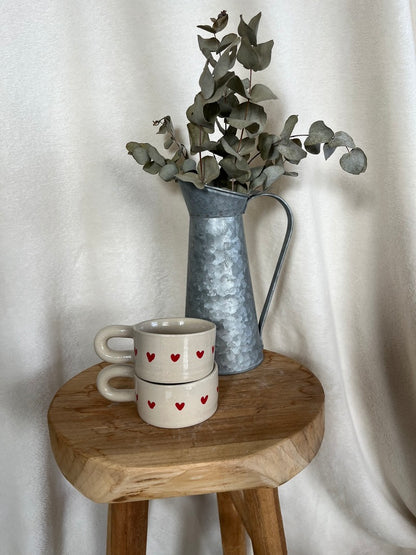 Duo tasses coeurs rouge