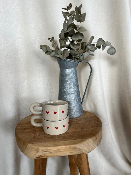 Duo tasses coeurs rouge