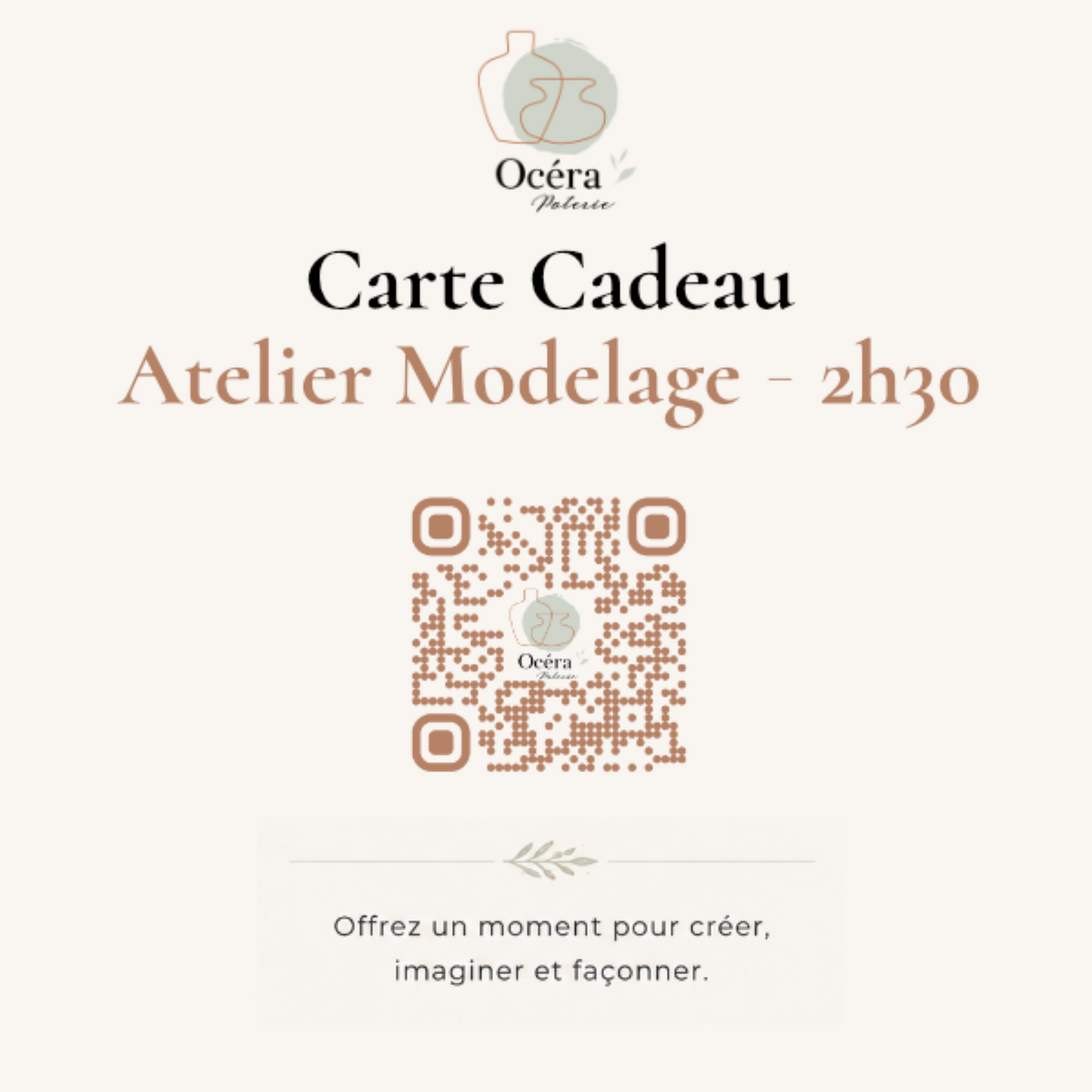 Carte Cadeau Océra Poterie - Atelier