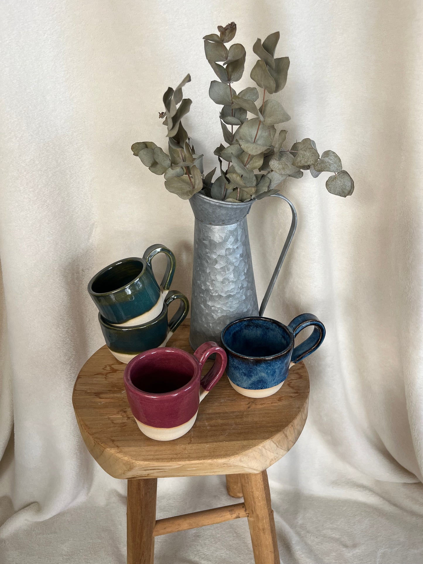 Tasses émail coloré